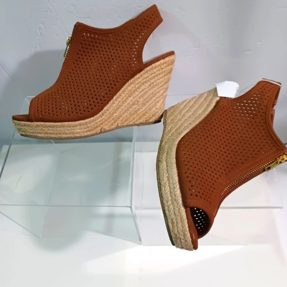 Brash Wedge Slingback Sandals, Size:9 1/2, Brown